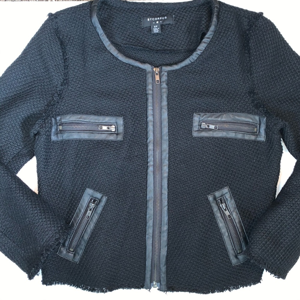 🦋UO BY CORPUS Black Knit Sweater Jacket